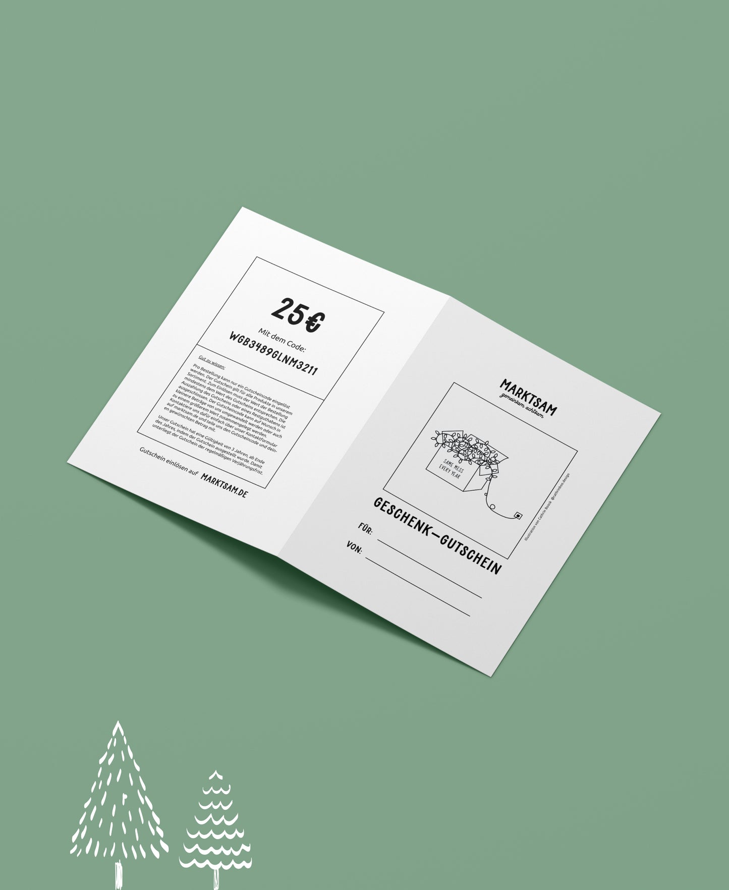 Geschenkgutschein zum Ausdrucken - Motiv Christmess